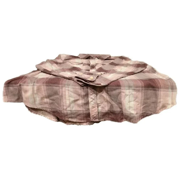 Torrid, Size 1, Purple/pink Brushed Acrylic Flannel Button Up Tunic - Picture 6 of 6